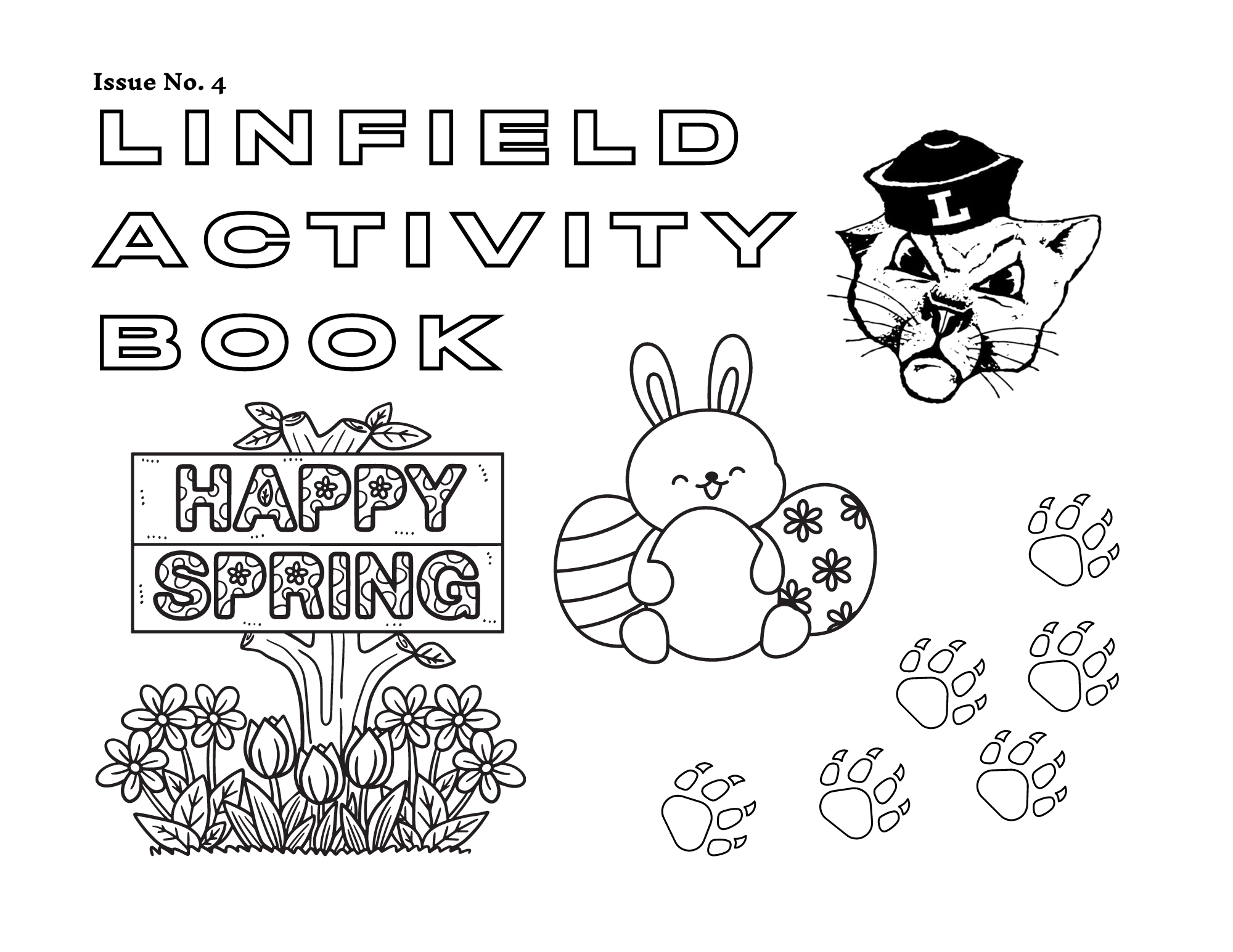 Holiday themed coloring page from the Linfield Activity Book.