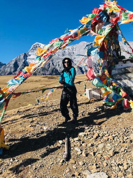 A student studying abroad