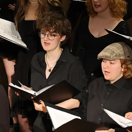 Students singing in the choir.