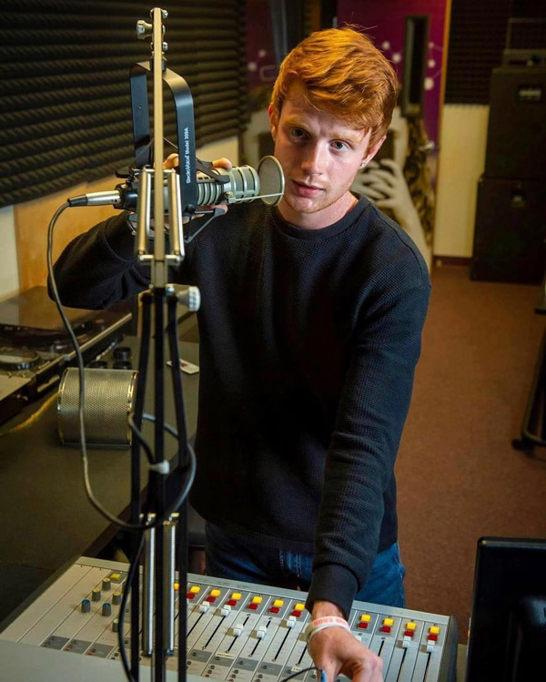 Ben in the student media center