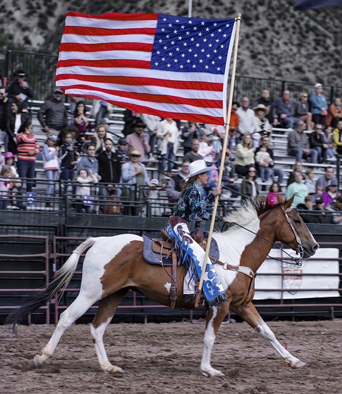 Brielle with American flag