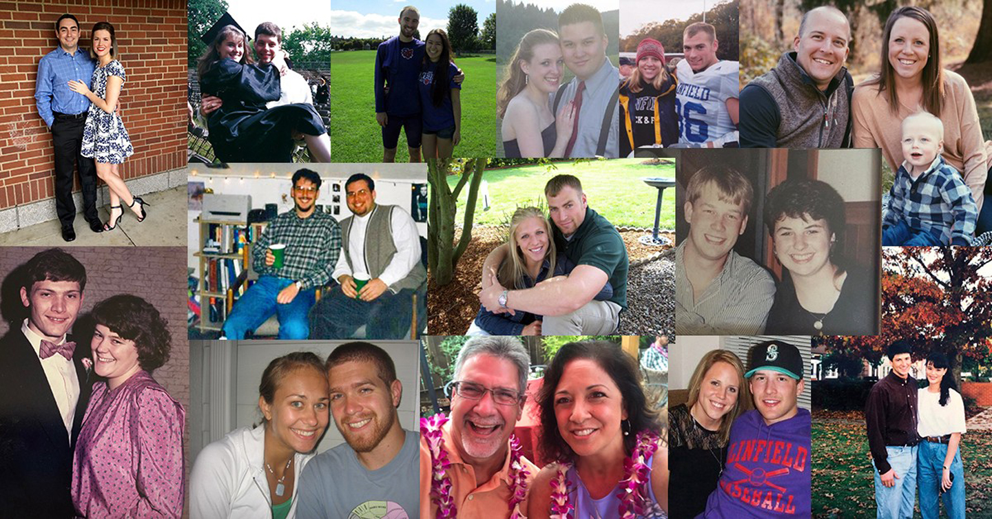 Linfield alumni couples collage