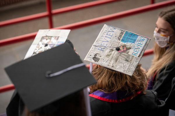 Alexandra's decorated mortar board at graduation