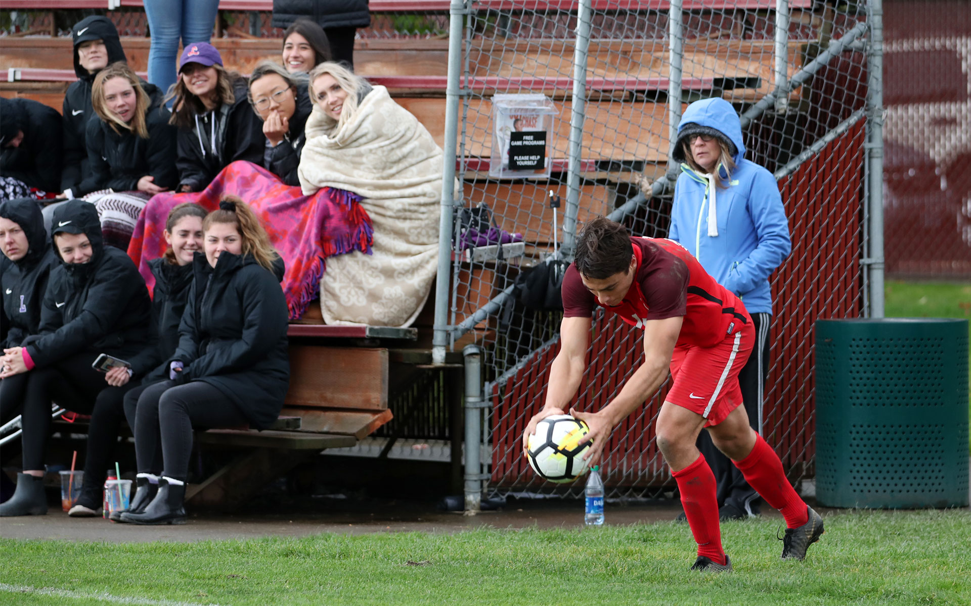 man doing a soccer flip-throw