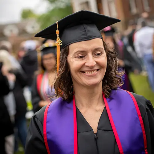 student at commencement.