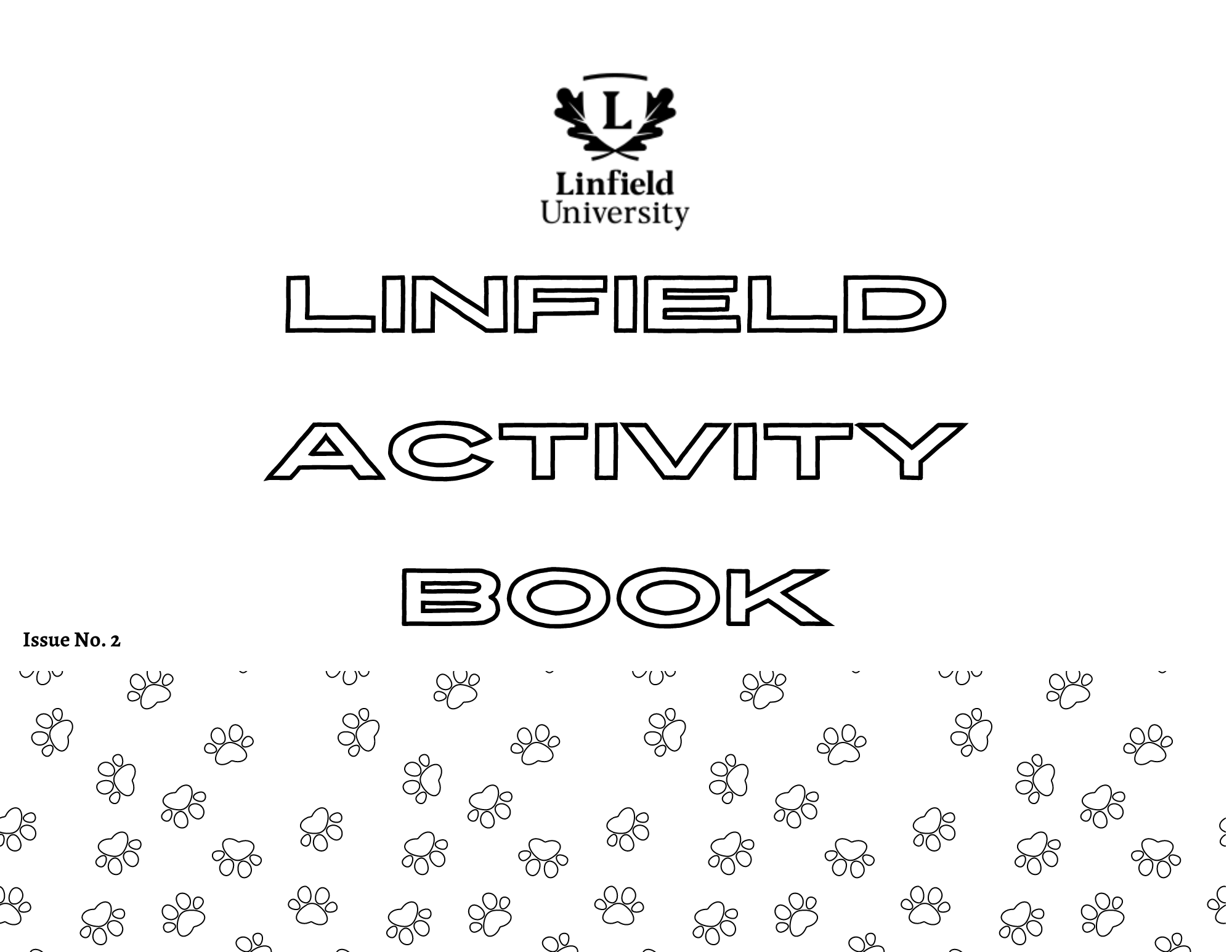 Coloring page of issue number 2 of The Linfield Activity Book
