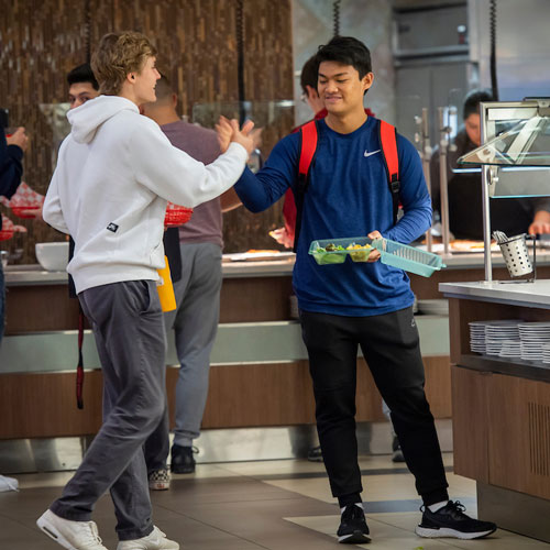 Students dining in Dillin Hall