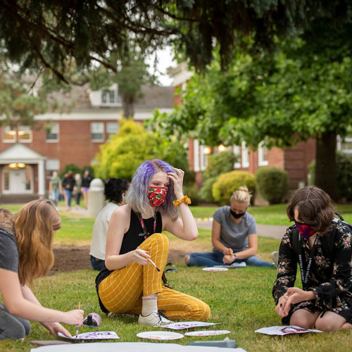campus activity in the quad