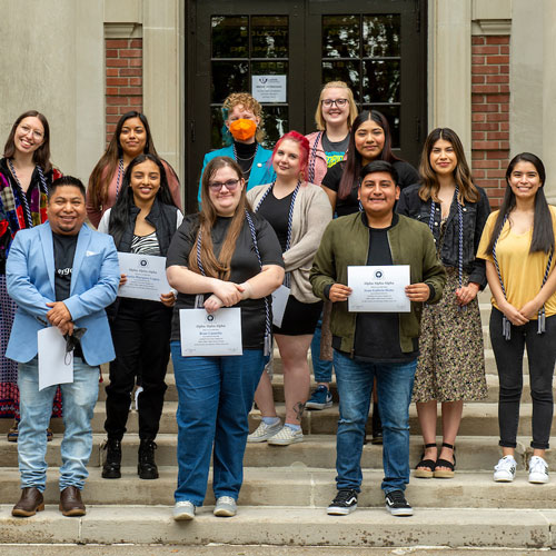 Twelve Linfield students inducted into the Tri-Alpha Honor Society in 2022.