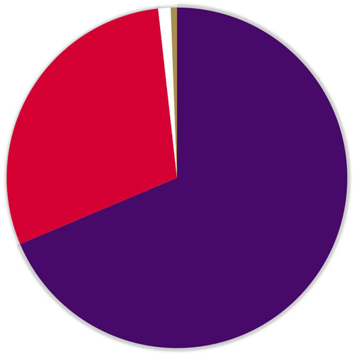 Pie chart representing Linfield's first-generation students by gender