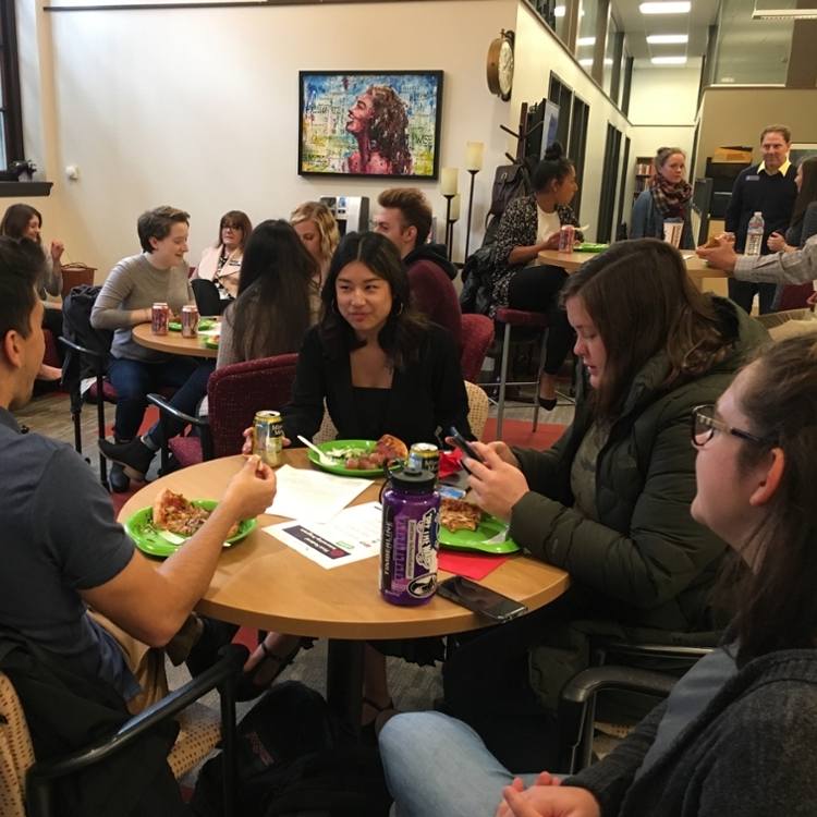 Student luncheon in the career development office
