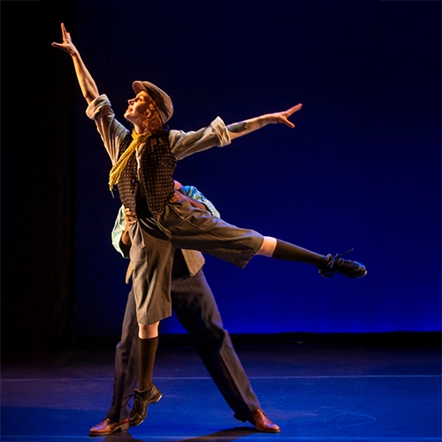 two students dancing