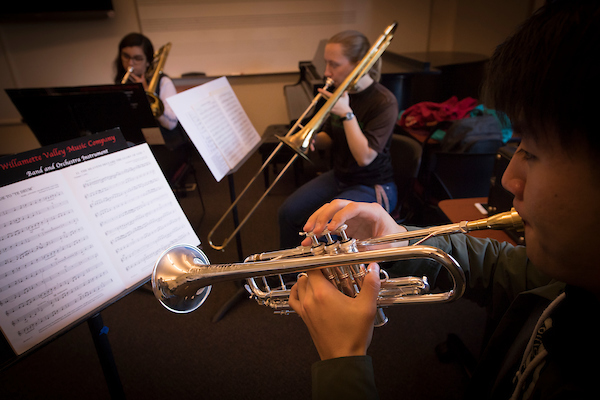 students playing wind instruments.