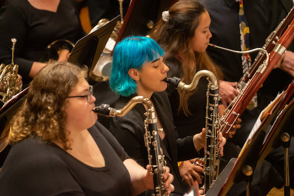 Students performing in Concert Band.