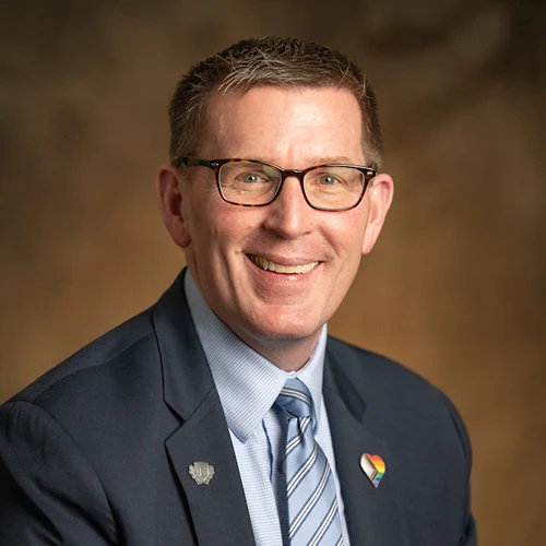 Portrait of Mark Blegen, Linfield president.
