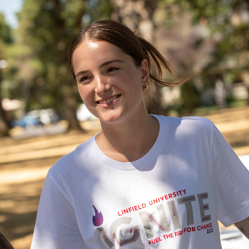 Female student smiling.