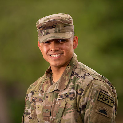 Portrait of military veteran in uniform