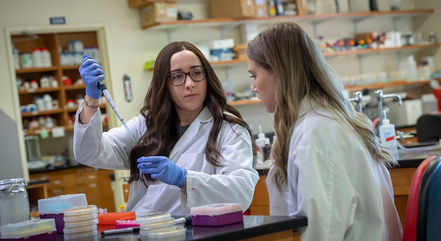 students in microbiology lab