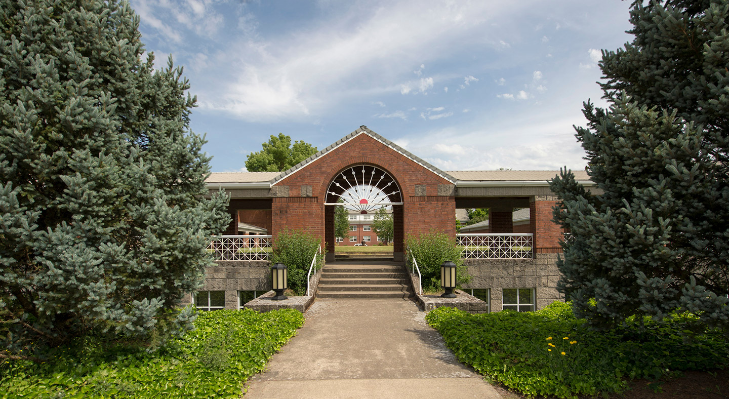 covered walkway between HHPA and aquatic center