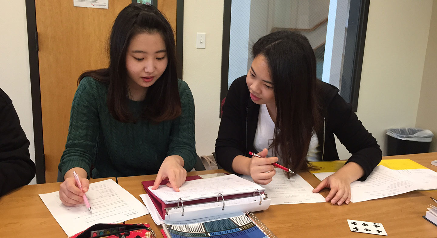 students studying