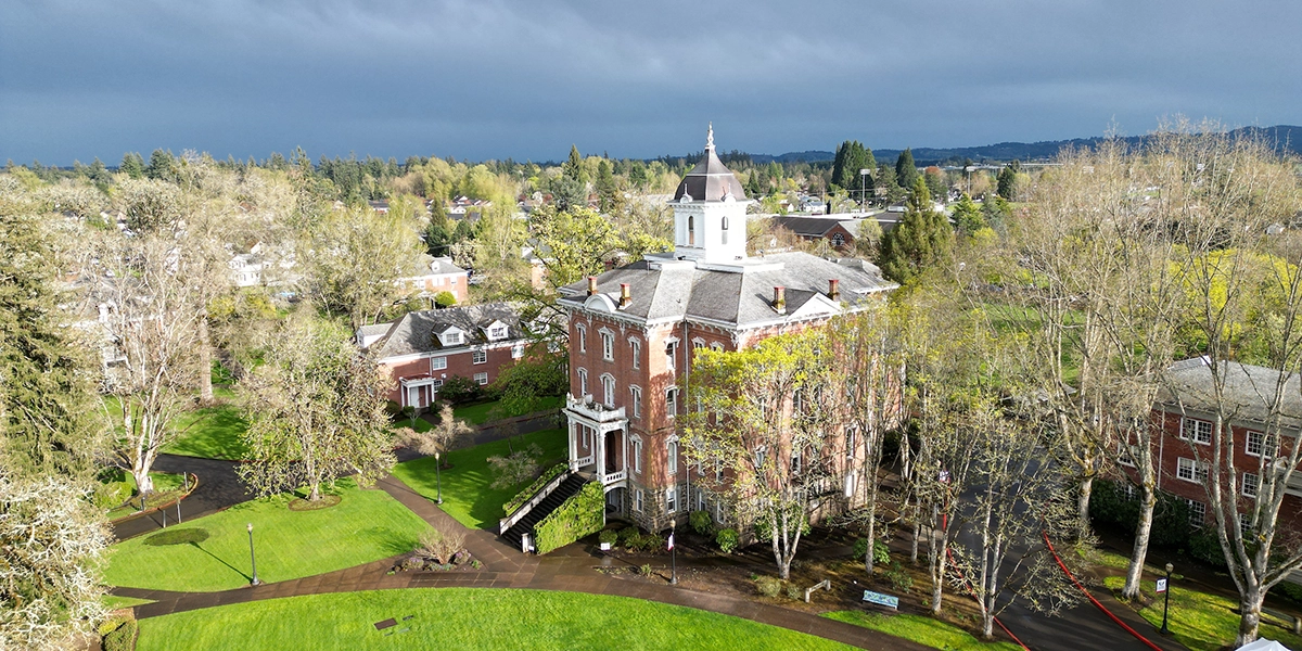 Aerial photo of Pioneer hall