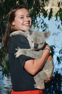 Holding a Koala.