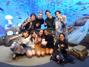 Group photo at Enoshima Aquarium