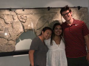 Michaela, Ana and Thomas during the Roman Museum tour.