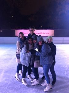 Everyone ice skating! 