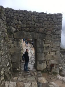 Mel entering the Machu Picchu ruins