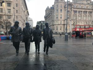 The Beatles statue in Liverpool at the Pier