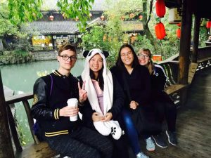 A few friends and I in the old town of Chengdu