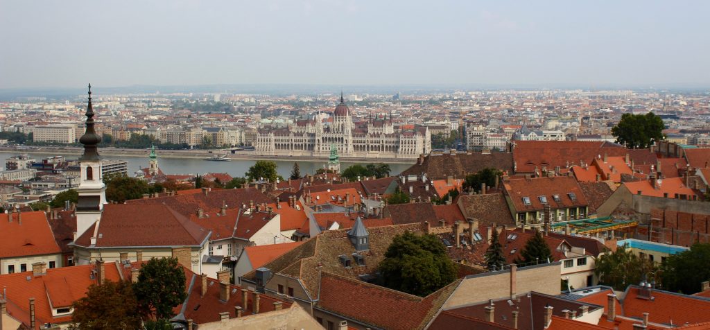 Roof Panorama of Budapest, Hungary.