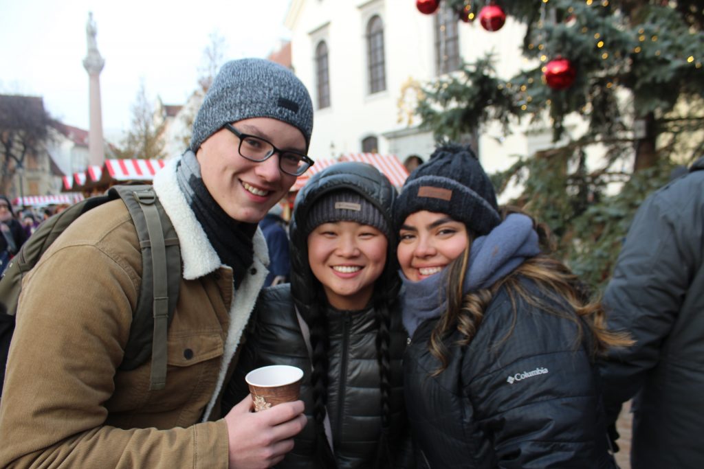 Thomas, Michaela, and Ana at a market in Bratislava!