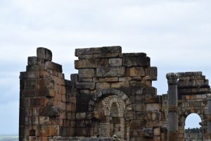 Walls restored at the archaeological site of Volubilis