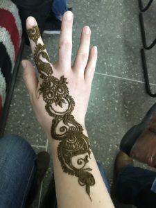 Beautiful henna art in Morocco, as part of the goodbye programming 