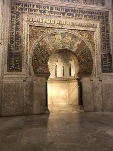 The stunning mihrab with Byzantine mosaics! The picture doesn’t capture how beautiful and shiny it is. 