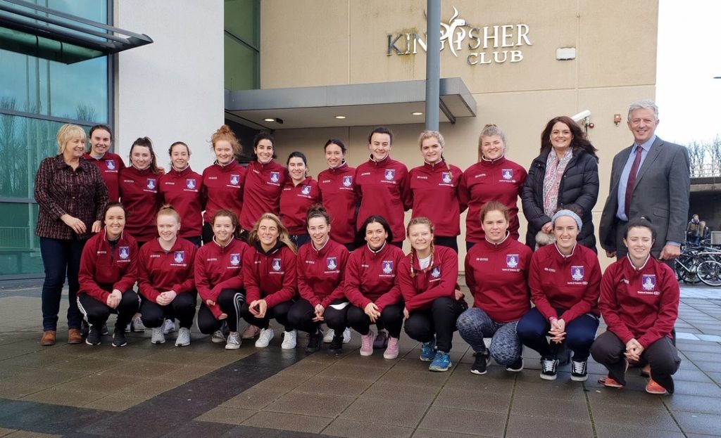 Spot Lexi Kerr and Carole Thomas with the NUIG women's soccer team!