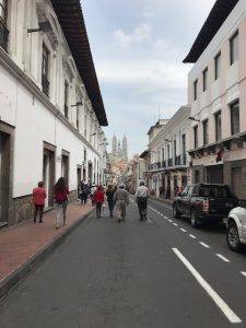 Walking through old town Quito