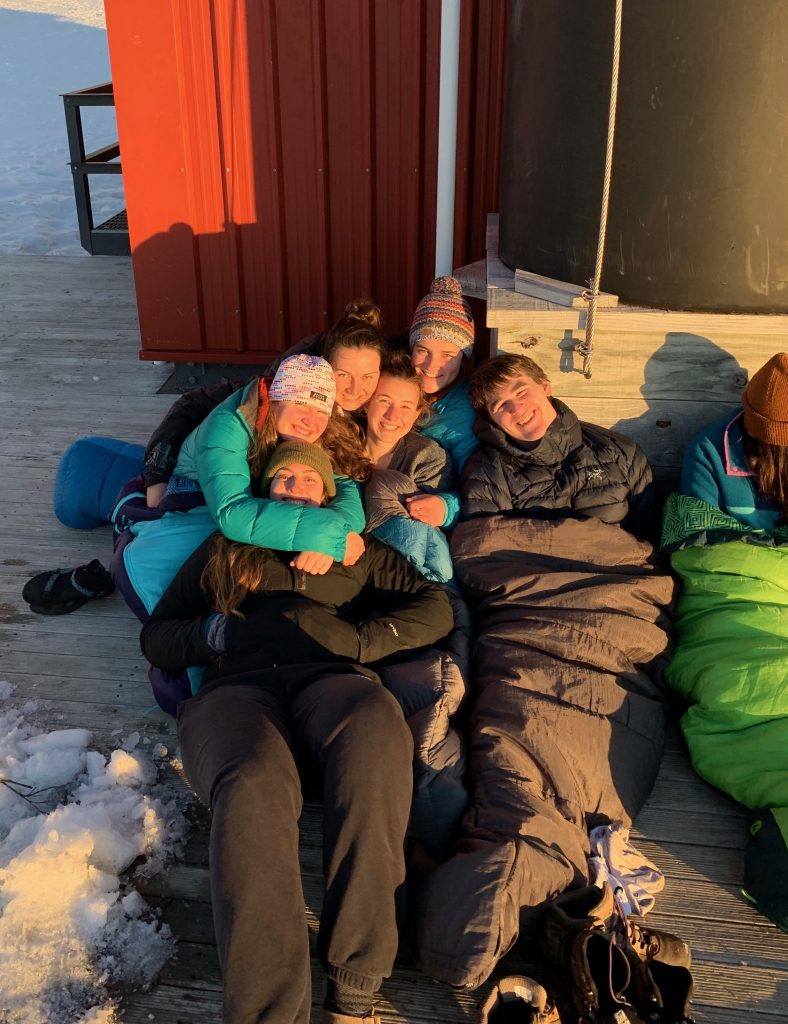 Our group snuggled up for the sunset!