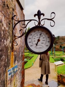 Outdoor Thermometer inside the Victorian walled garden at Kylemore Abbey.