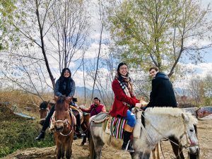 3 people Horse riding in Lijiang, PR China