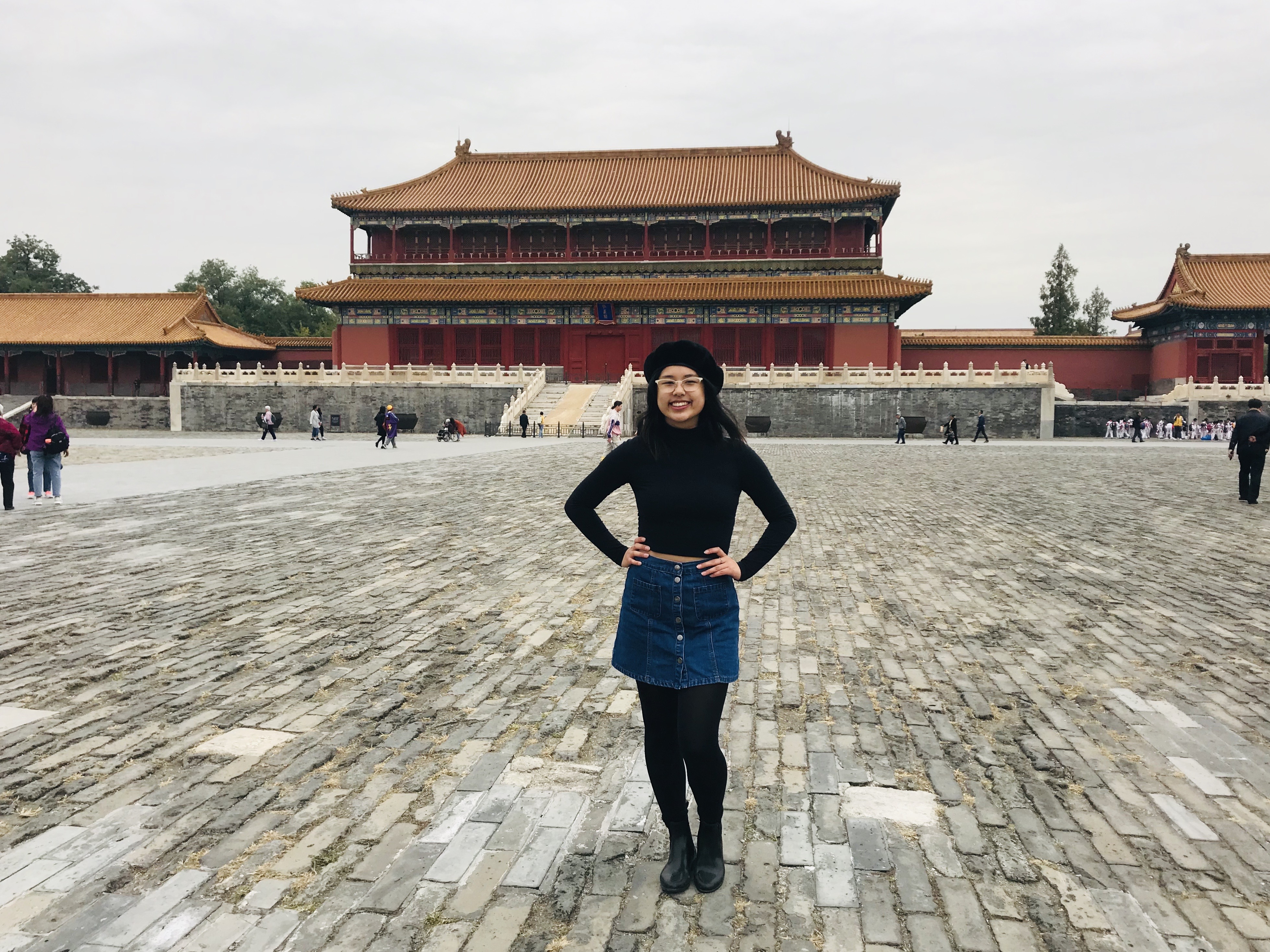 Student standing Inside the Forbidden City