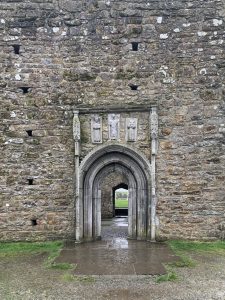 Doorway to one of the rock buildings at Clonmacnoise