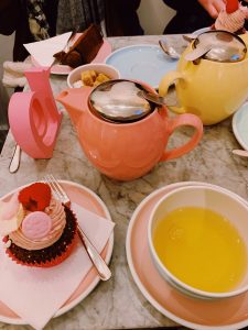 Tea and cakes at Peggy Porschen's tea house.