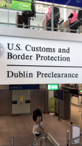 Border check point at the airport in Dublin, Ireland.