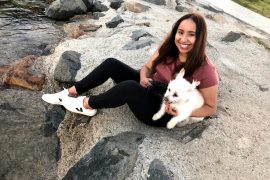 Karina Mejia portrait with dog